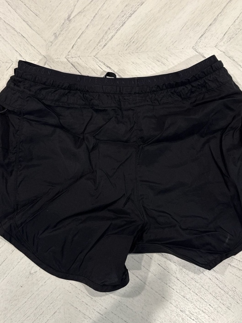 Nike Running Division Black Athletic Shorts with 3 Stripe Nike Logo, Size Small - Picture 5 of 9